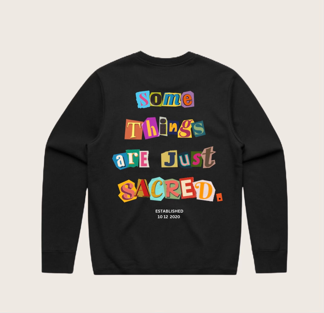 Some Things Embroidered Unisex Crewneck - Black