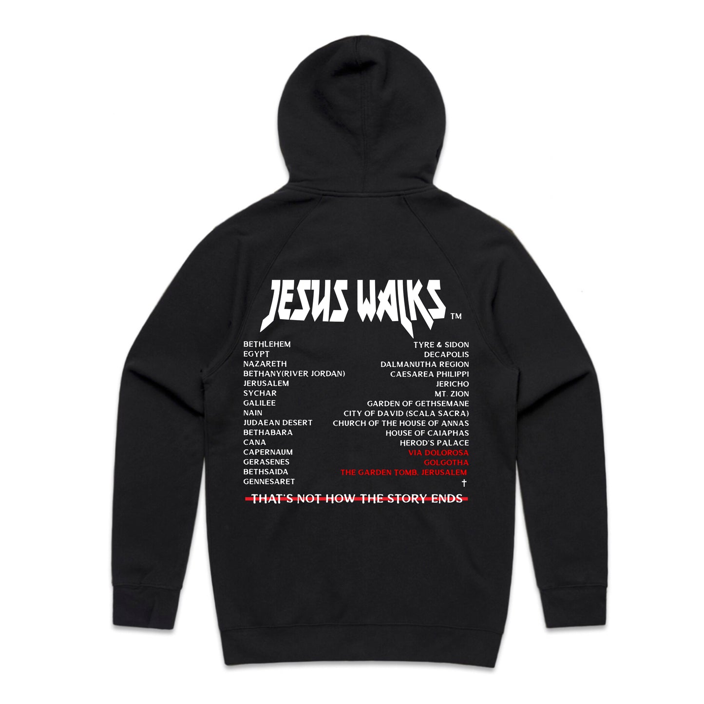 Jesus Walks Black Zip Hoodie - Unisex