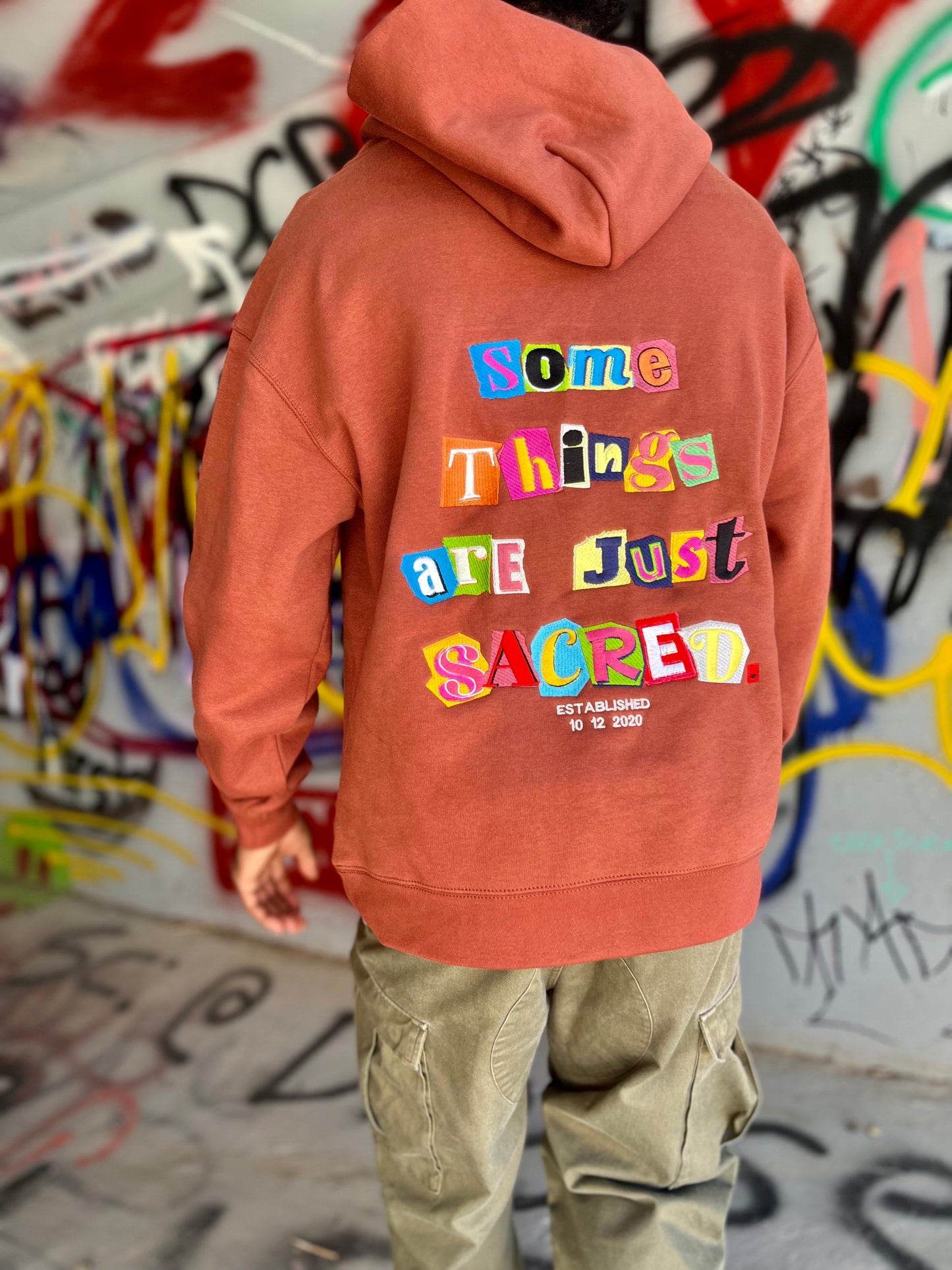 Year Three | Some Things Embroidered Unisex Hoodie - Clay
