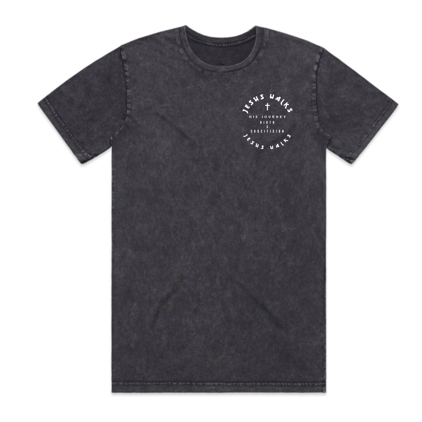 JESUS WALKS STONE WASH TEE