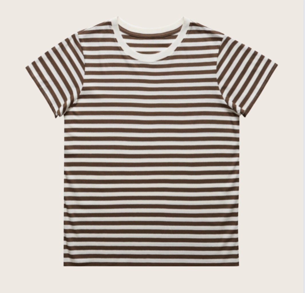 Womens Walnut Striped T-shirt