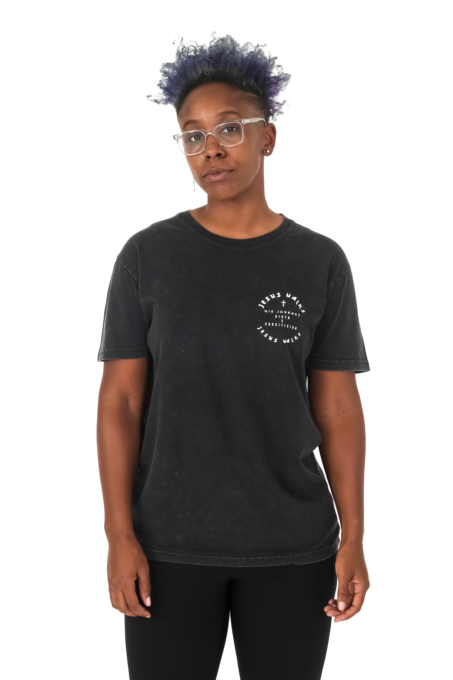 JESUS WALKS STONE WASH TEE