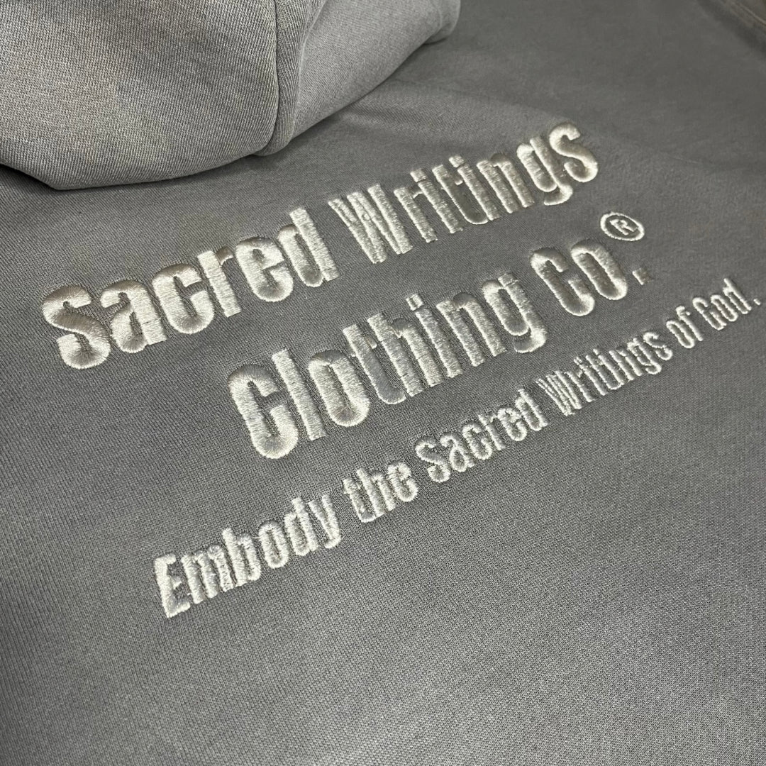 Premium Faded Grey Hoodie w/ Grey embroidery - UNISEX