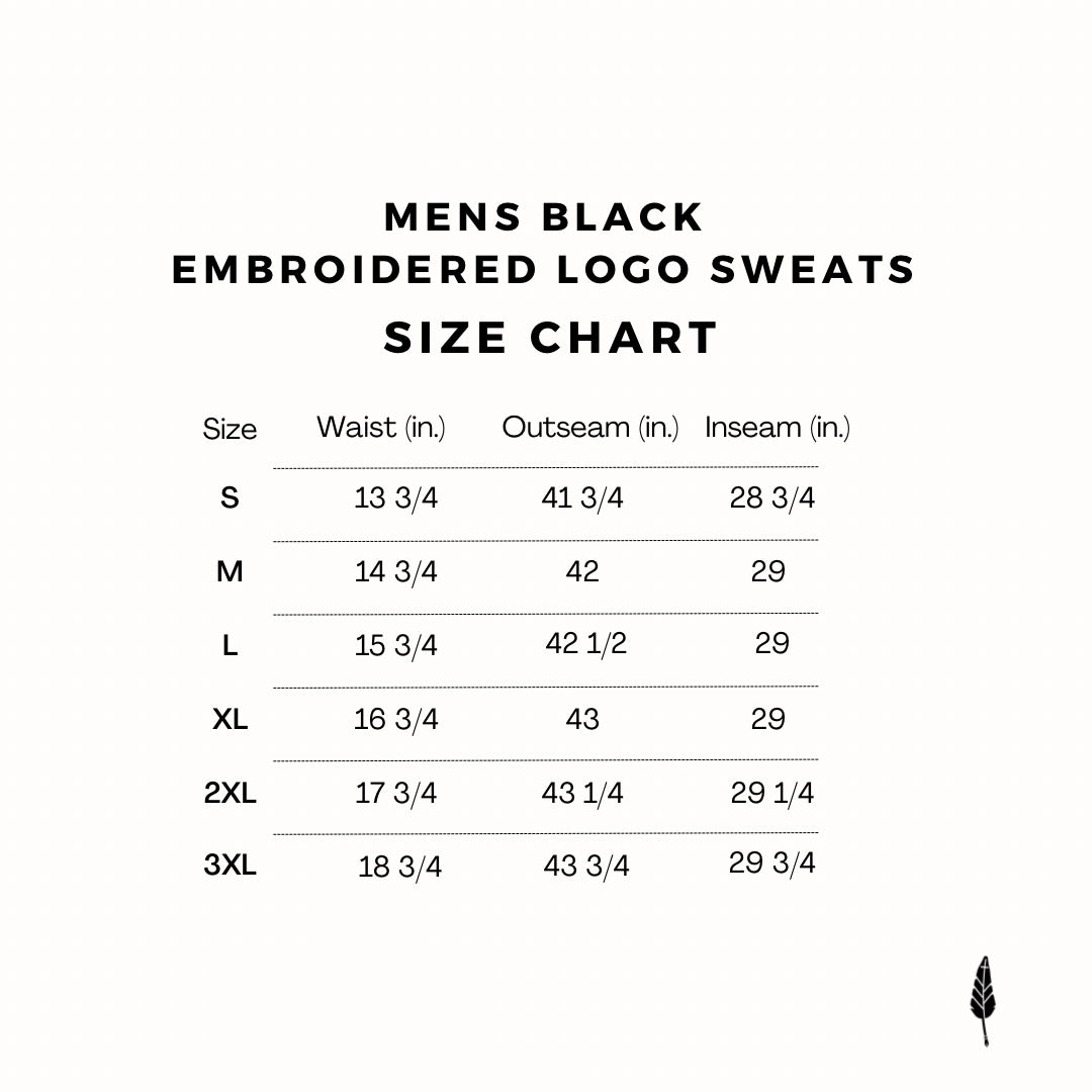 Mens Embroidered Logo Sweats - Black