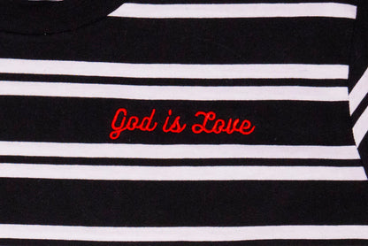 Mens God is Love Stripped T-Shirt