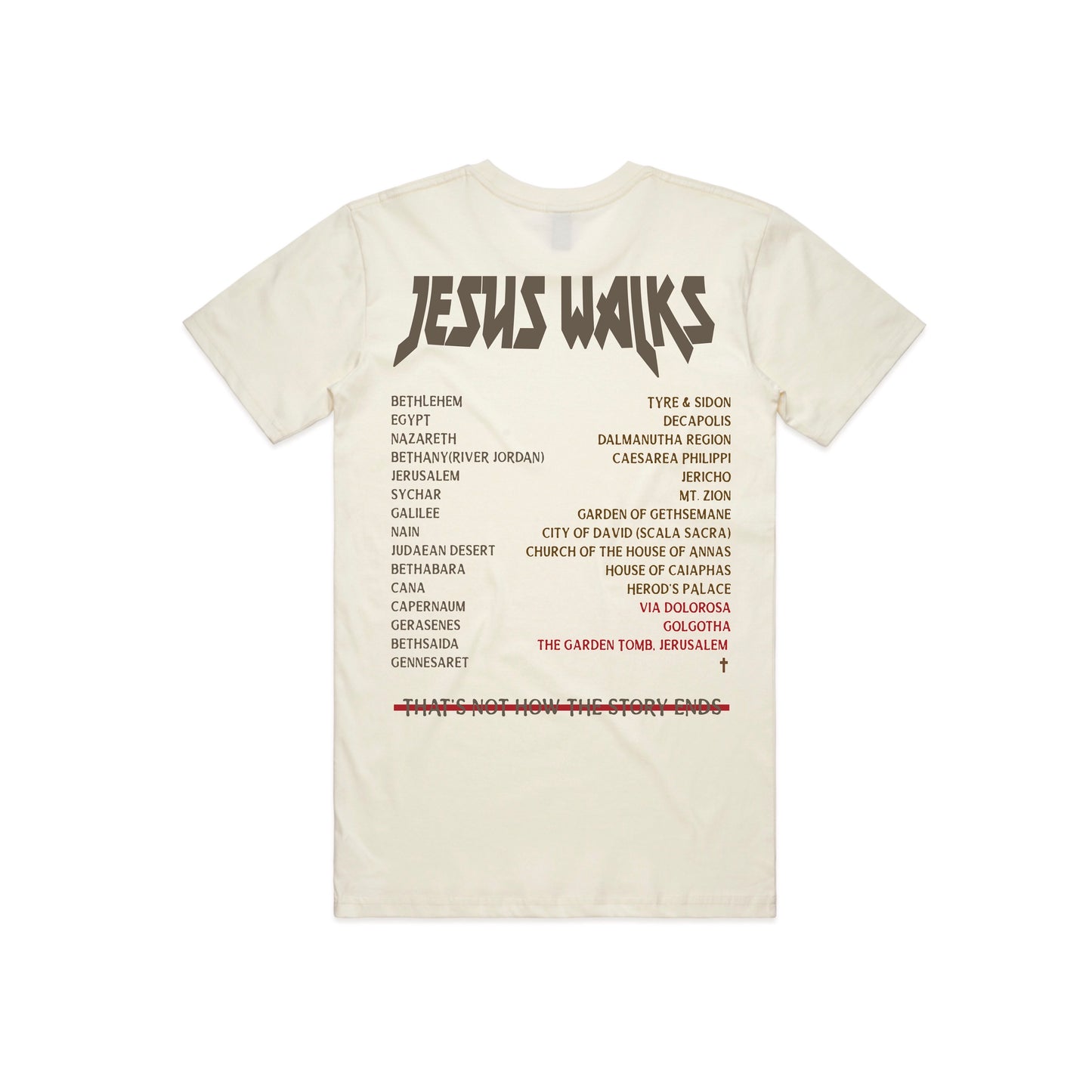 JESUS WALKS T-SHIRT (CREAM)